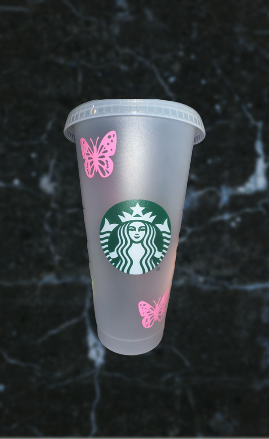 Customized Name cup with Butterflies