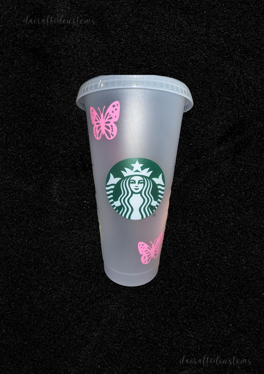 Customized Name cup with Butterflies